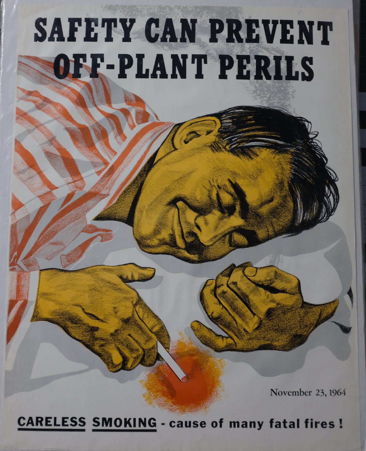 1964 Clemprint "Prevent Off-plant Perils" Factory PSA Poster
