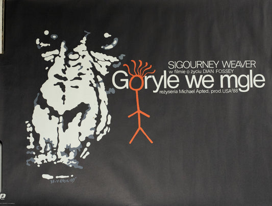 Vintage movie poster with a stylized illustration of a creature and text on a black background.